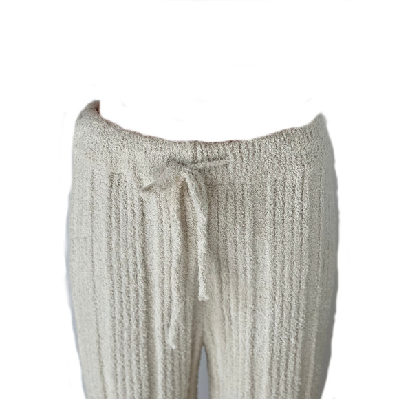 Solid Ribbed Knit Blanket Pants in Ivory - Picture 4 of 5